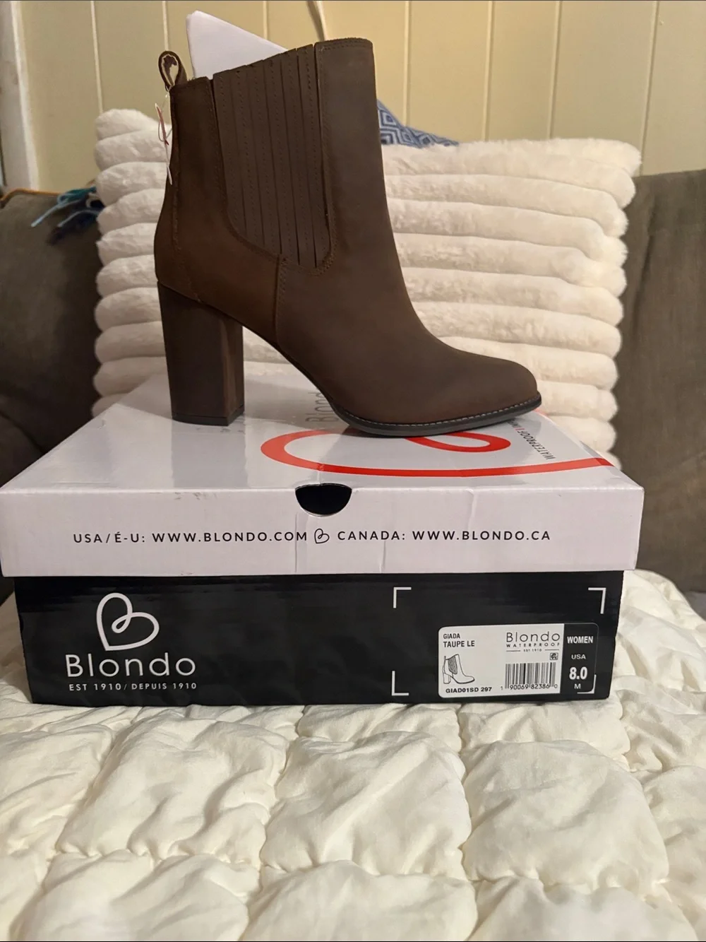 Blondo Brown Chelsea Ankle Boot with Block Heel